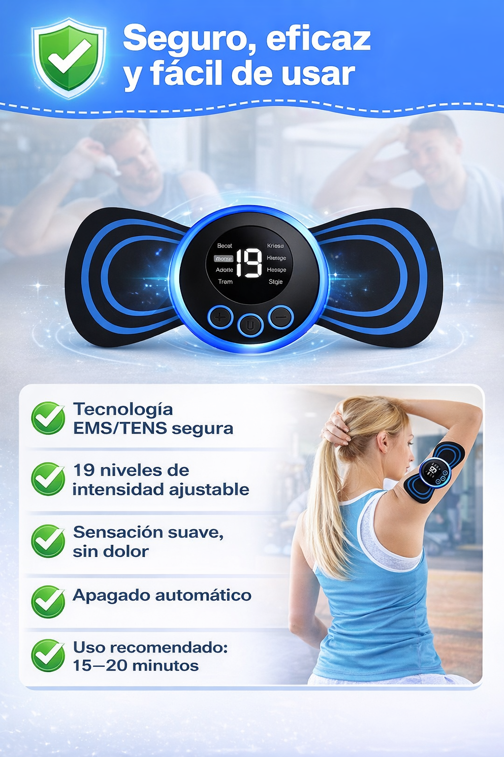 Mini masajeador eléctrico EMS